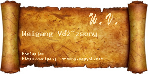 Weigang Vázsony névjegykártya
